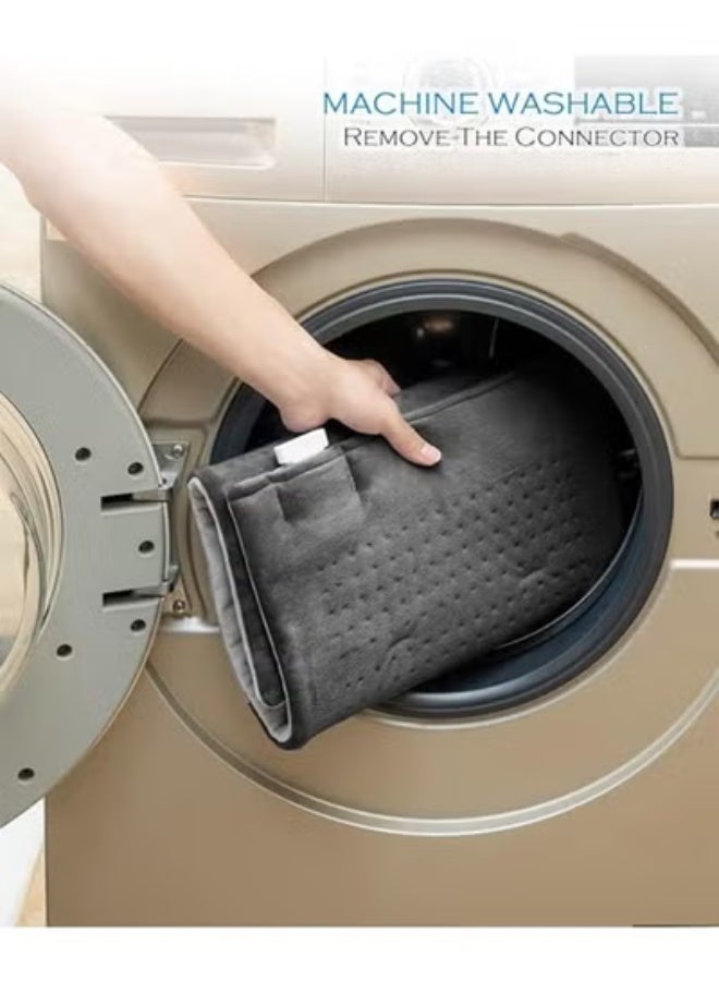 وسادة تدفئة كهربائية عملاقة (XXXL) لآلام الظهر والتقلصات، مفرش حراري مقاس 17 × 33 بوصة بشاشة رقمية LCD و6 مستويات للحرارة – نعومة فائقة مع خاصية الفصل التلقائي - Image 3